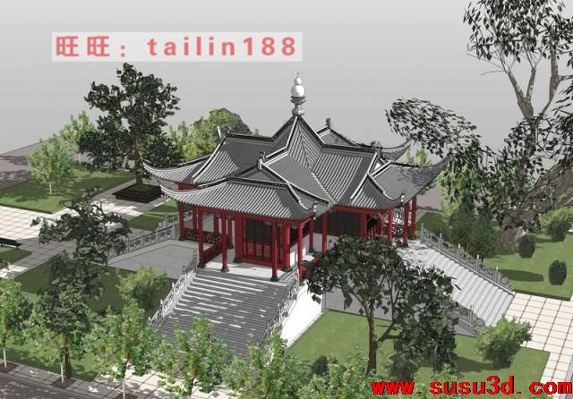 古建筑su模型